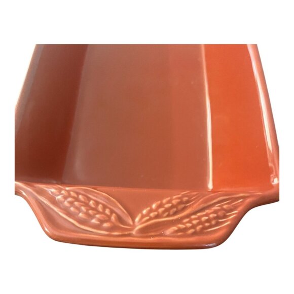 Pfaltzgraff Embossed Bread Basket Nutmeg 17.5" X 6.5" X 2.5" Durable Stoneware - Picture 6 of 9